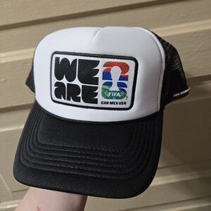 FIFA "We Are FIFA" 2026 Black White Foam Trucker Hat NWT